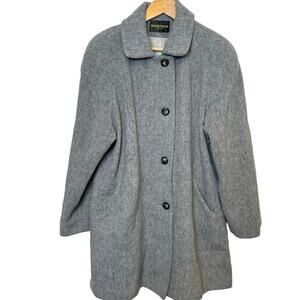 Vintage Michelle Francois Made in USA Gray Single Breasted Wool Blend Coat